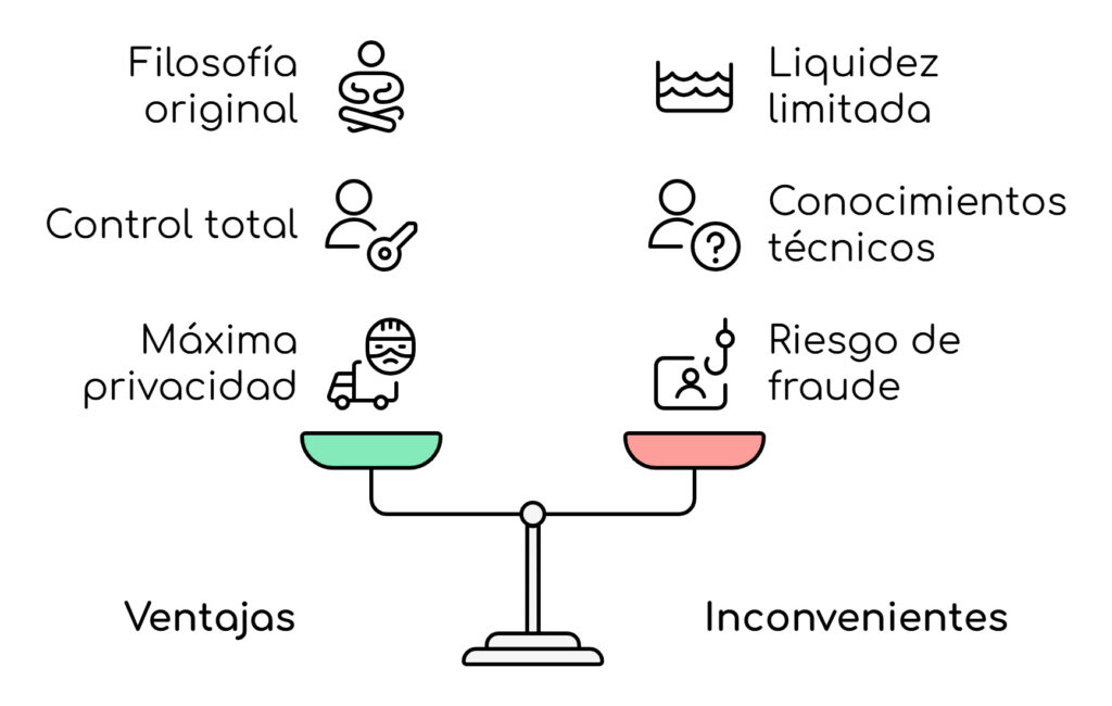 pros y contras de comprar bitcoin P2P y de forma privada y descentralizada